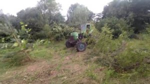 Трактор Т 40 корчует участок. Когда фермеру не хватает земли часть 3.The T40 tractor twists the are