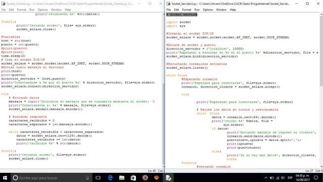 Socket Cliente-Servidor en Python 3.5 смотреть онлайн