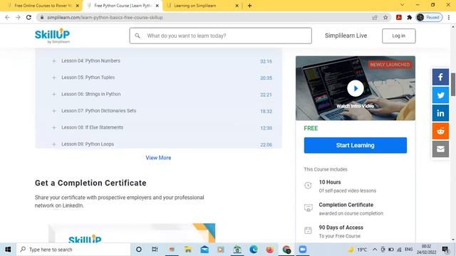 Free course to Learn python For Beginners| Free certificate Course смотреть онлайн