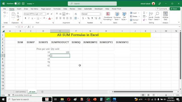 Learn All SUM Formulas in Excel (SUMIF, SUMIFS, SUMPRODUCT, SUMSQ...) смотреть онлайн
