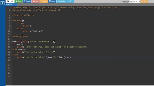Python Program for Factorial of a Number using Recursive Function || Tamil смотреть онлайн