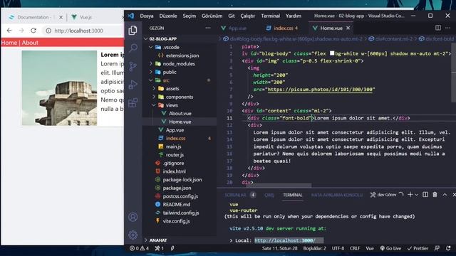 Vue 3 blog project + Vite + TailwindCss + Router + Json server Part 1 смотреть онлайн