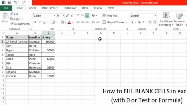 FILL BLANK CELLS in Excel (with Text or 0 or Formula) смотреть онлайн