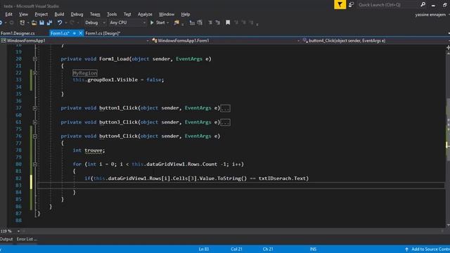 4 - Bouton Modifier (DataGridView C#) / Update Button (Csharp) - DARIJA