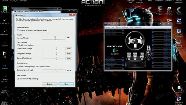 как настроить обороты руля LOGITECH G27 смотреть онлайн