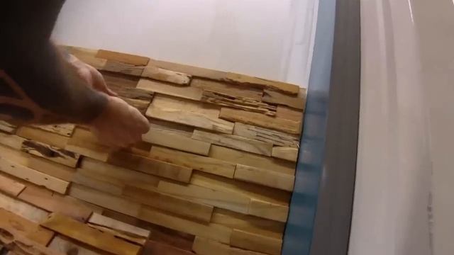 POSER DES PLAQUETTES DE PAREMENT EN BOIS RECYCLÉ