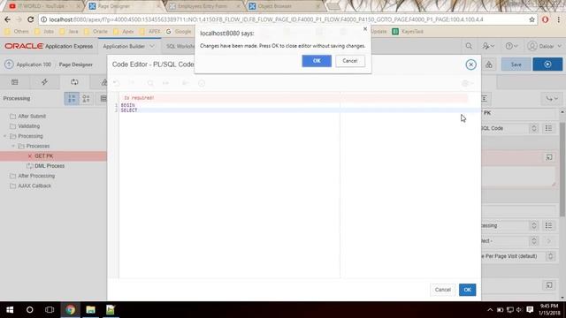 Get primary key process in oracle apex смотреть онлайн