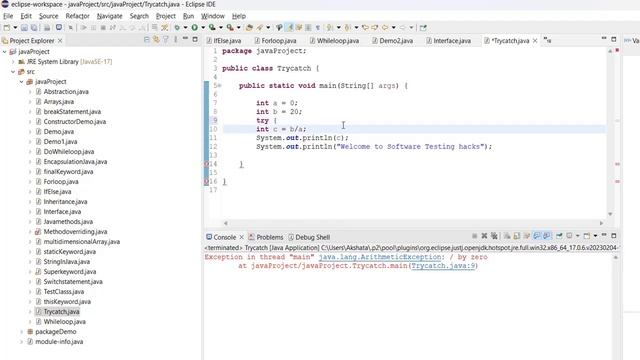 Handle exception with Try-Catch block in Java | Part 35 | Java Tutorials смотреть онлайн