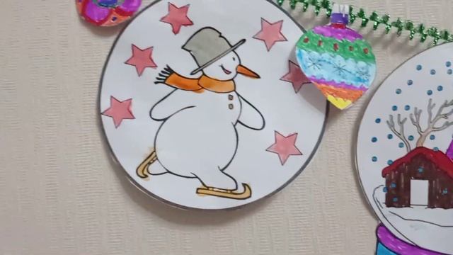 Новогодняя поделка. Поделка на новый год. Зимняя поделка. Гирлянда из бумаги #гирляндановогодняя смотреть онлайн