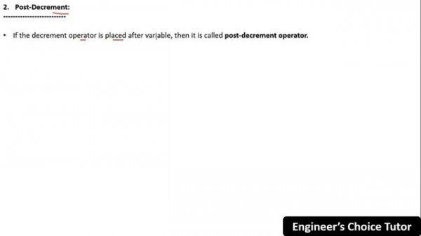 Decrement Operator in Java | Java Programming Language | Java