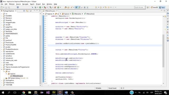 Eventos de clic en JMenuItem JAVA смотреть онлайн