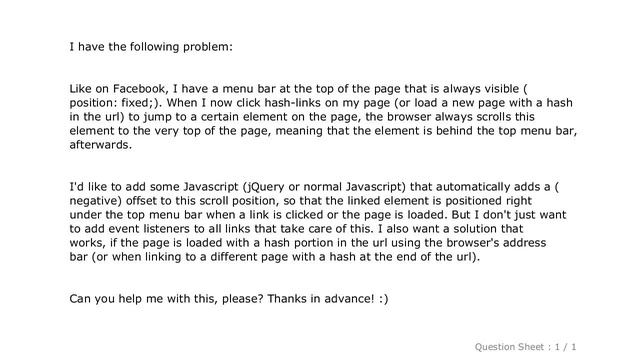 jQuery : Adding an automatic offset to the scroll position for all hash-links/calls смотреть онлайн