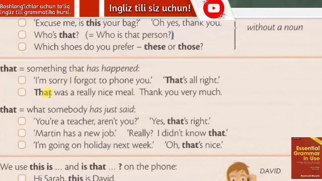 Raymond Murphy Qizil Kitobi.Ingliz Tilini 0 Dan O'rganish. This These,That Those