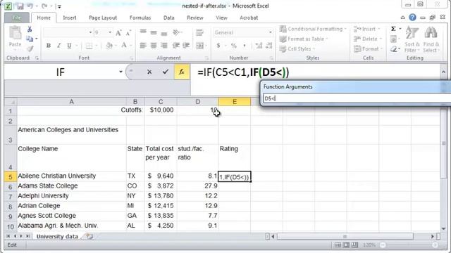 Excel tutorial: Nested IF function in Excel 2010 смотреть онлайн