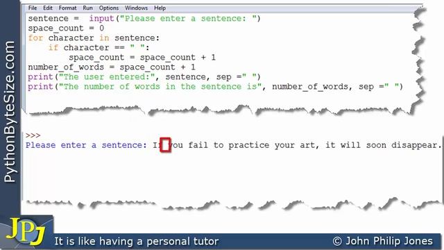 Counting words in a simple sentence (Python string) смотреть онлайн