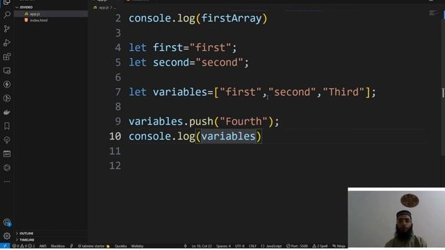 Array in JavaScript | push(),pop(),shift(),unshift(),slice(),splice() Methods || #javascript #array смотреть онлайн