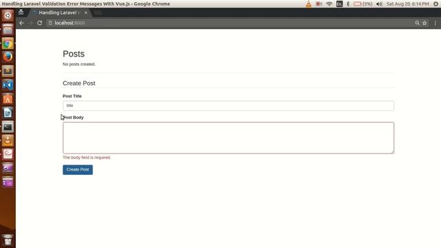 Handling Laravel Validation Error Messages With Vue.js demo смотреть онлайн