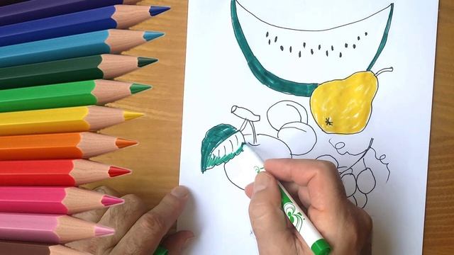 How to Draw Autumn Gifts, Drawing Vegetables and Fruits смотреть онлайн