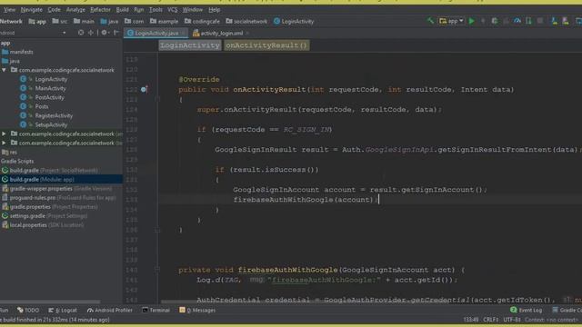 Android Studio Social Network App - Firebase Google sign in | authenticate user - Tutorial 25 смотреть онлайн