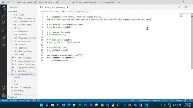 Python Part 14d - Working with strings смотреть онлайн