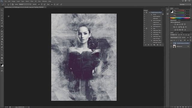 Double Exposure Painting Photoshop Action tutorial смотреть онлайн