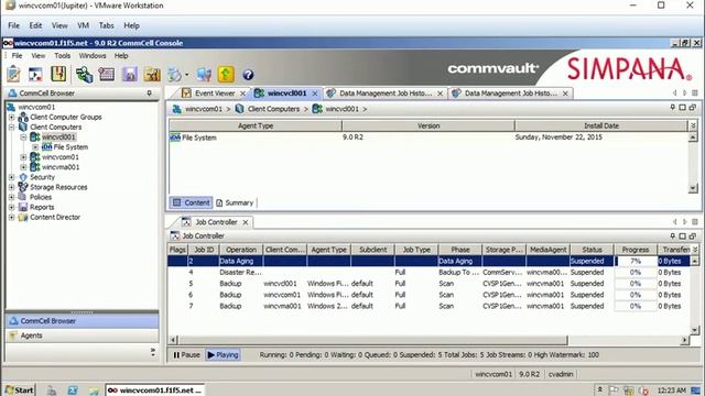 CommVault Simpana View / Send Log Files and View contents of Log Files смотреть онлайн