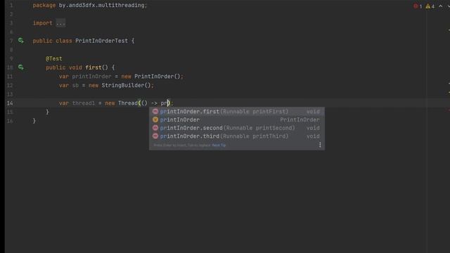 Печать строк в заданном порядке из разных потоков (leetcode) смотреть онлайн