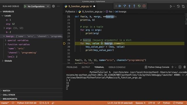 Python Tutorial - Function args смотреть онлайн
