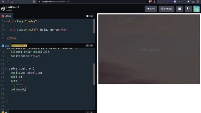 Cómo agregar filtro a imagen de fondo SIN afectar al texto смотреть онлайн