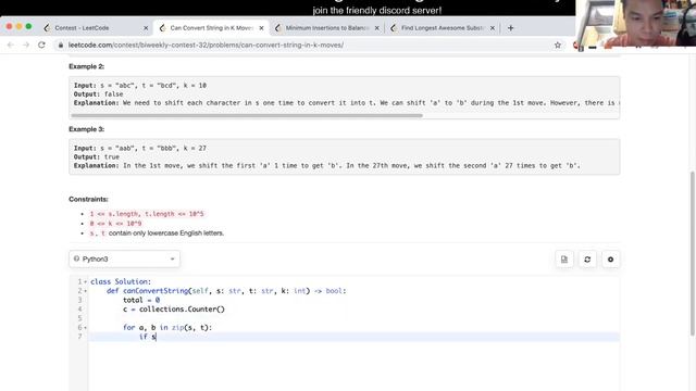 1540. Can Convert String in K Moves (Leetcode Medium) смотреть онлайн