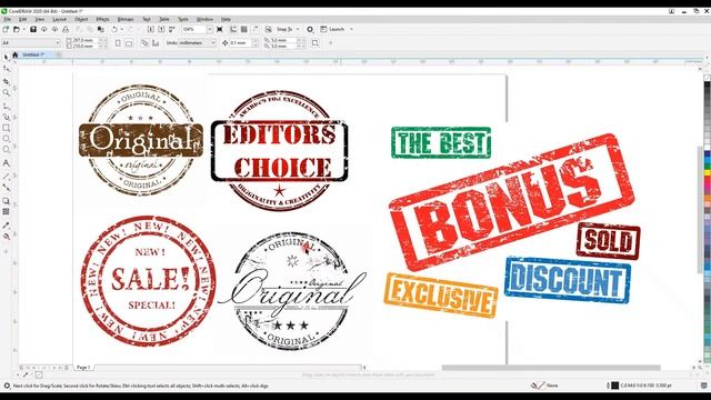 European Retro Stamp Vectors - Adobe Illustrator & CorelDRAW смотреть онлайн