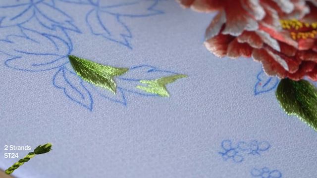 Hand Embroidery Art - Step by Step Design and Embroidery Peony Flower смотреть онлайн