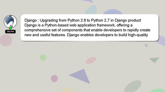Django : Upgrading from Python 2.6 to Python 2.7 in Django product смотреть онлайн