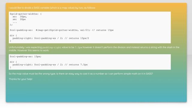 What is the simplest way to divide a variable in SASS? смотреть онлайн