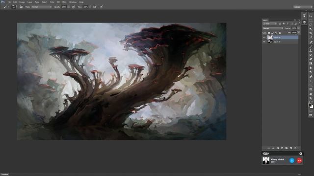 РИСУЕМ ПЕЙЗАЖ. Environment Speedpaint. смотреть онлайн