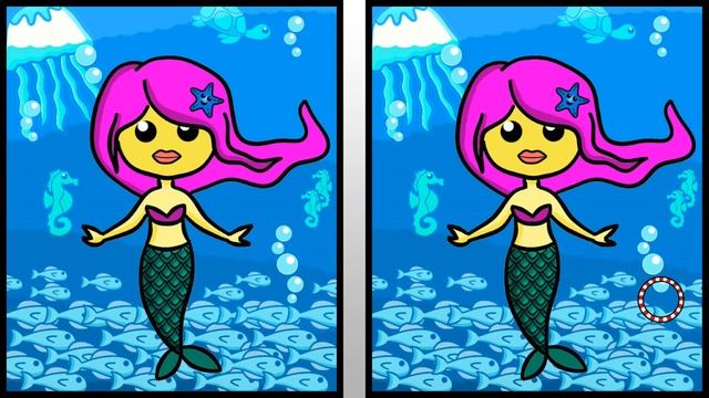 Spot the Difference Brain Games | Under the Sea Photo Puzzles for Kids смотреть онлайн