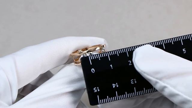 Кольцо из золочёного серебра AQUAMARINE с Swarovski А66583-п смотреть онлайн