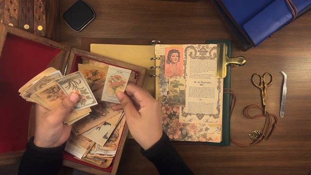 ASMR collage Scrapbooking Journaling Relaxing Sounds of paper Decorating vintage journal