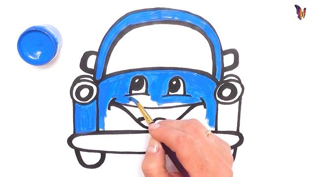 Как нарисовать ИГРУШКУ МАШИНУ / мультик раскраска МАШИНА для детей / Раскраски малышам смотреть онлайн