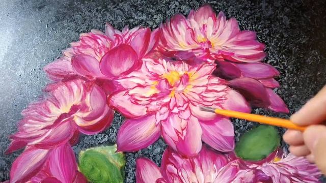 Vẽ Tua Nhanh Thời Gian Bức Tranh Sơn Dầu Hoa Sen