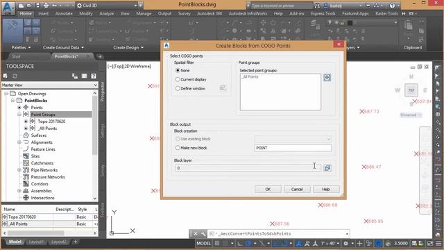 How to convert Civil 3D Cogo Point Objects to AutoCAD Blocks with attributes. смотреть онлайн