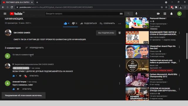 ЧТО ДОЛЖЕН ДЕЛАТЬ САМЫЙ КРУТОЙ ШАХМАТИСТ В МИРЕ - ПОДПИСЫВАТЬСЯ НА КАНАЛ GM CHESS GAMES. ШАХМАТЫ. смотреть онлайн