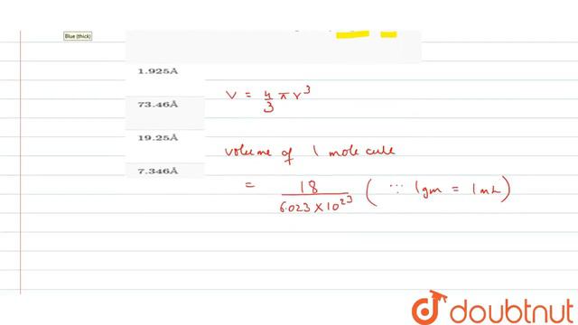 The radius of a water molecule having density `1.0g mL^(-1)` is : смотреть онлайн