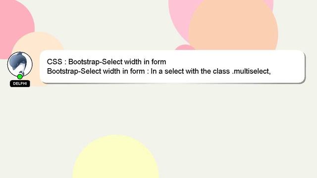 CSS : Bootstrap-Select width in form смотреть онлайн