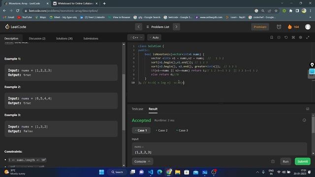 Leetcode : 896 || Monotonic Array || @codewithanusha смотреть онлайн