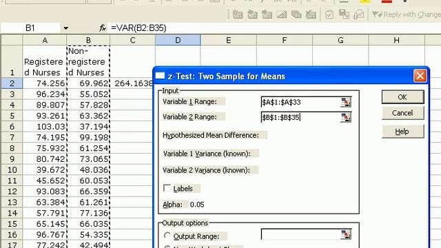 Two Sample z-test in Excel смотреть онлайн