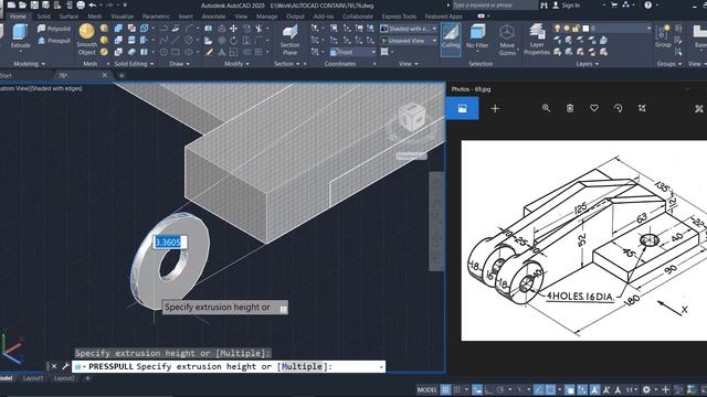 AutoCAD 3D Modeling - Exercise #76 - Basic to Advance in Hindi смотреть онлайн