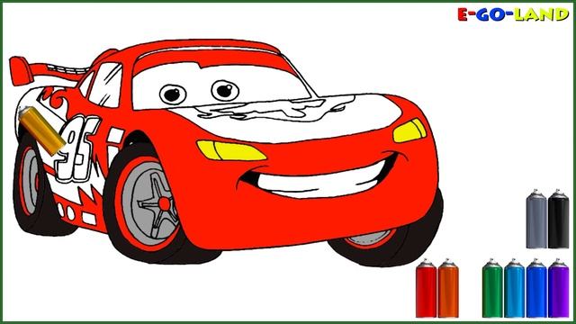 Тачки 3. Раскраска. Учим цвета. Молния Маквин. смотреть онлайн