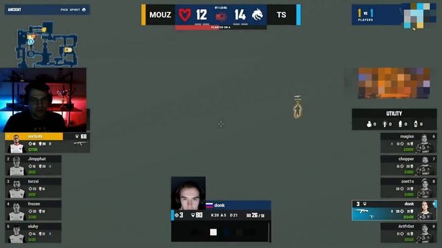 Очень жёсткий клатч от Donk 1vs3 с 3 хп смотреть онлайн