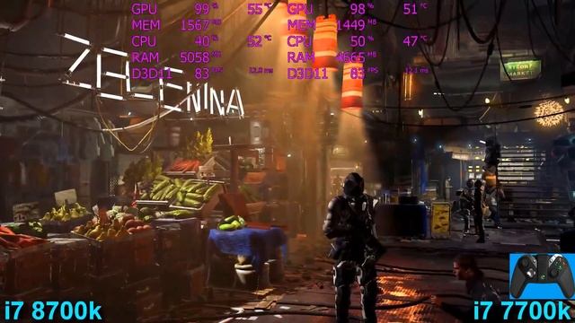 CPU Comparision Intel i7 8700K vs i7 7700K in Top 5 Games смотреть онлайн